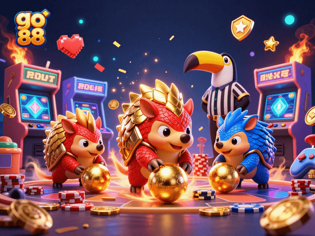 Engage in thrilling gameplay with go 88, featuring colorful pangolins and vibrant casino elements