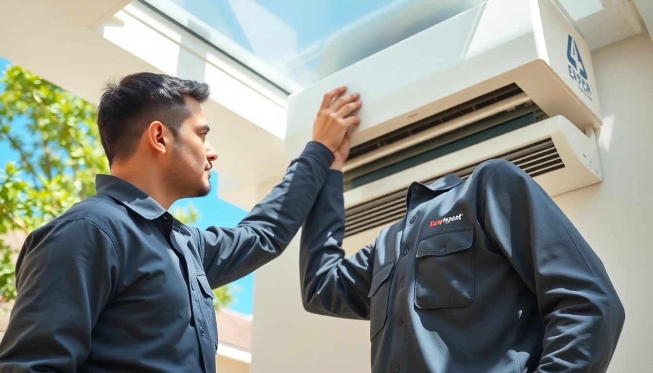 Technician performing Air Conditioning Repair Tampa with focus and precision.