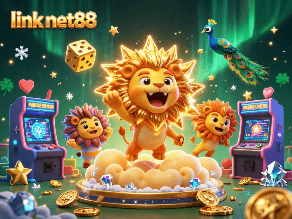 Experience exciting jackpots with link net88 in this vibrant 3D casino illustration.