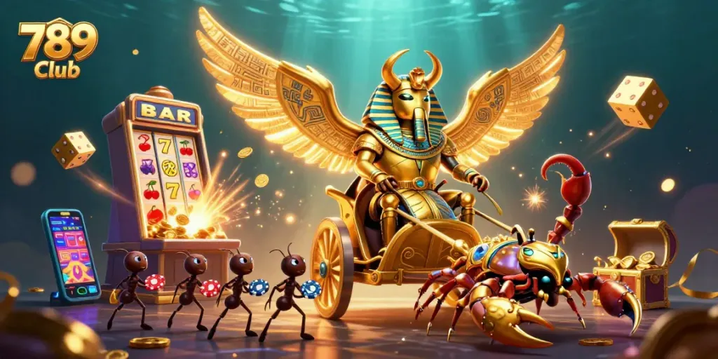 Experience thrilling gameplay at 789 Club with a vibrant casino explosion in a 3D illustration.