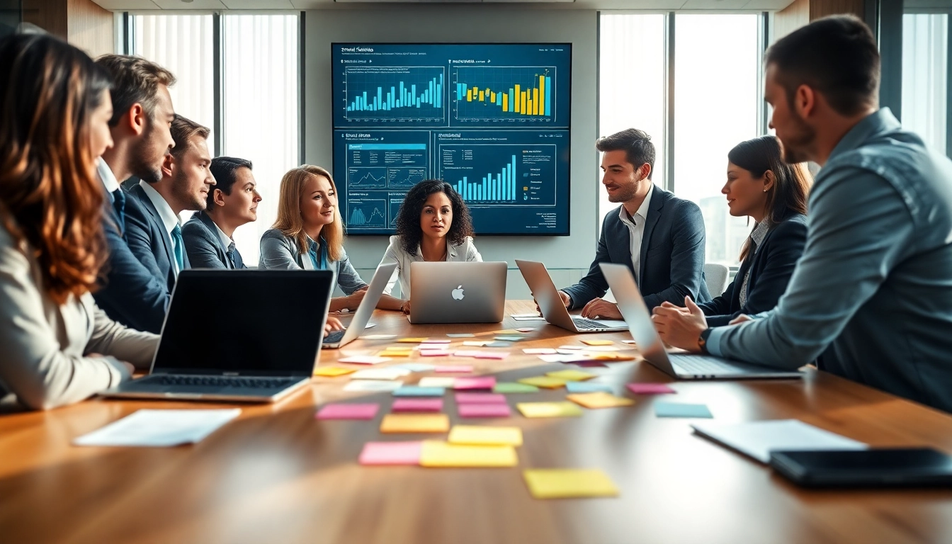 Collaboration on Strategy Capture Management in a vibrant conference room setting.