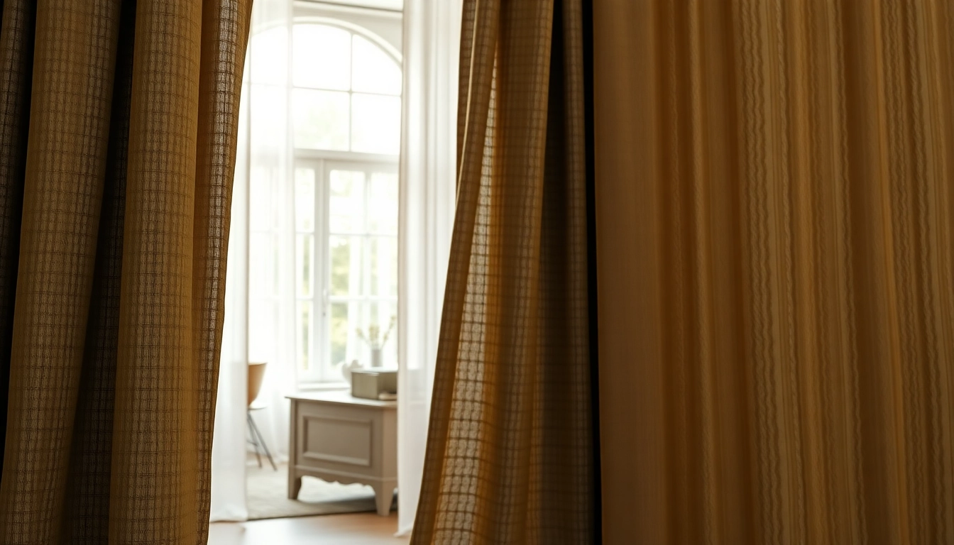 Bekijk de dikke gordijnstof die elegant klinkt in een stijlvolle woonkamer.