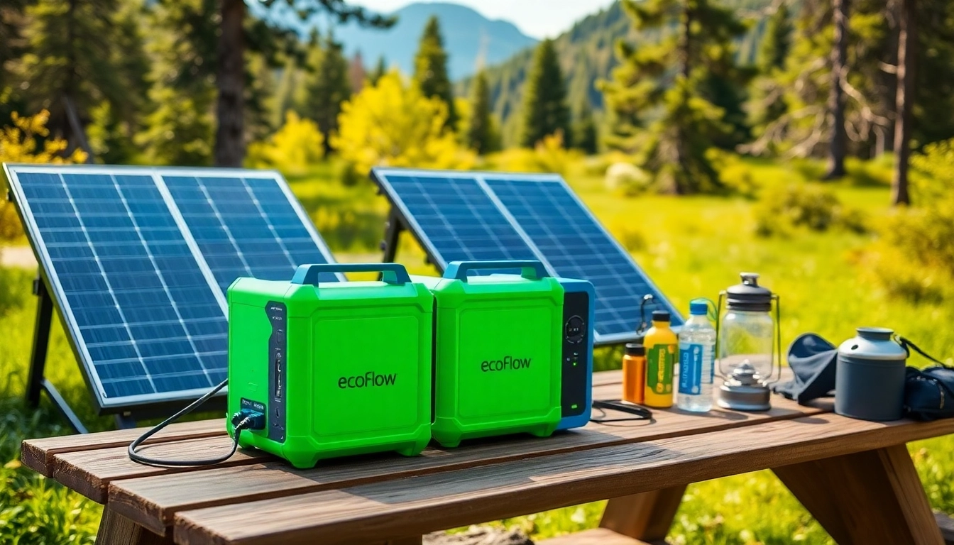 Charge devices with EcoFlow power stations in a sunny outdoor setting.
