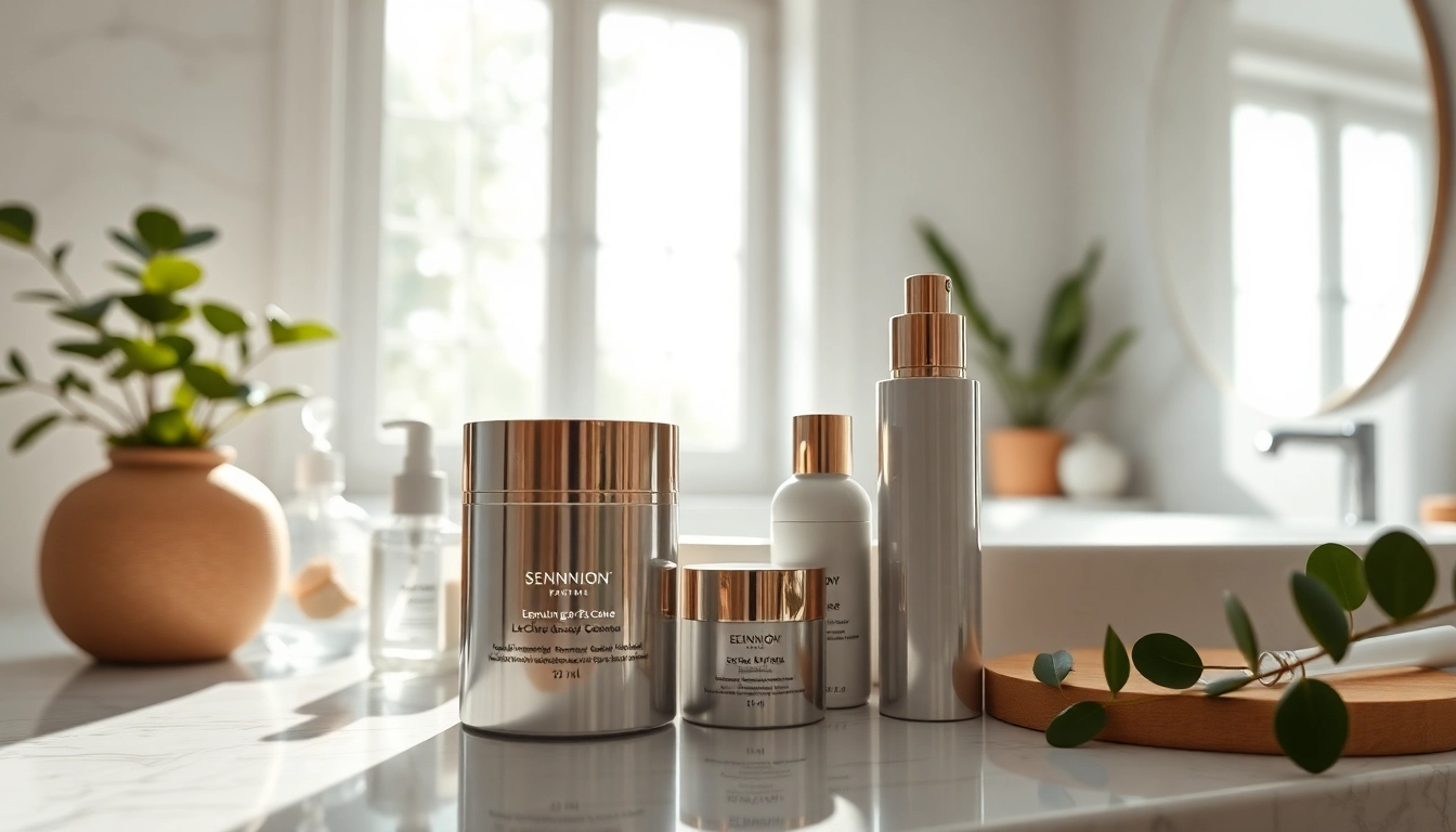 Eye cream with peptides displayed in a serene bathroom setting with natural light and soothing decor.