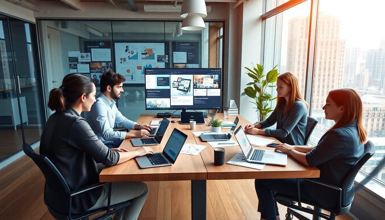 Web design and development in New York City with a collaborative team in a modern office.
