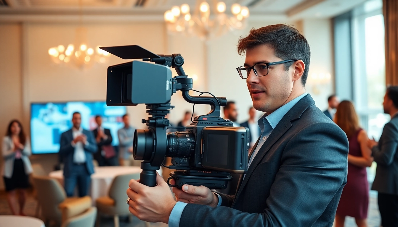Engaging scene of Commercial videography capturing a corporate event in a modern office.