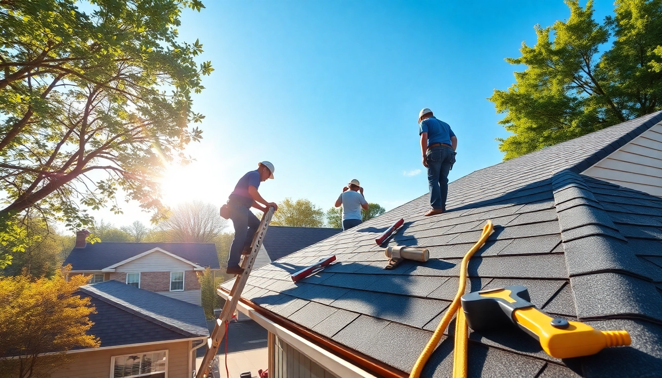 Roofing installation in South Jersey showcasing craftsmanship and quality service in a vibrant neighborhood.
