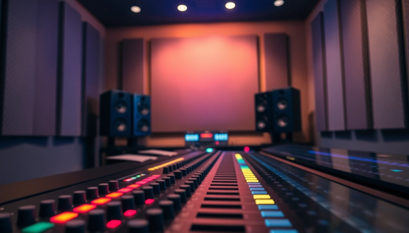 Mastering audio tracks with online mastering services in a professional studio setting.