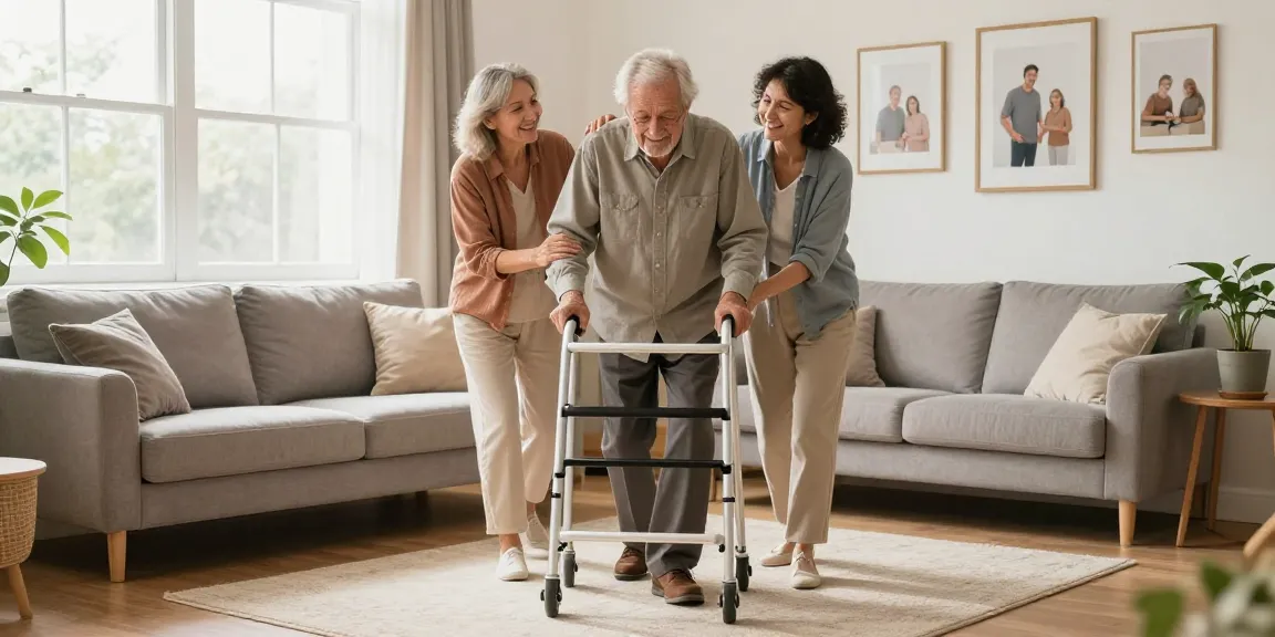 Buy nobility aids to enhance independence for seniors, showcasing a supportive family environment.