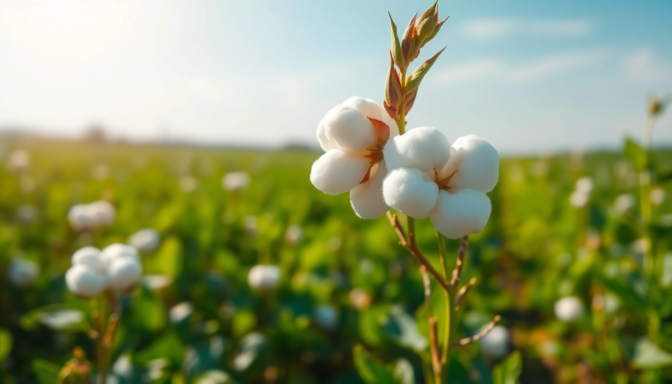 Katoenplanten met volle bollen in een zonnig veld tijdens de oogst.