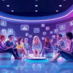 Engaging users in crush on ai virtual chat with diverse AI characters in a futuristic digital environment.