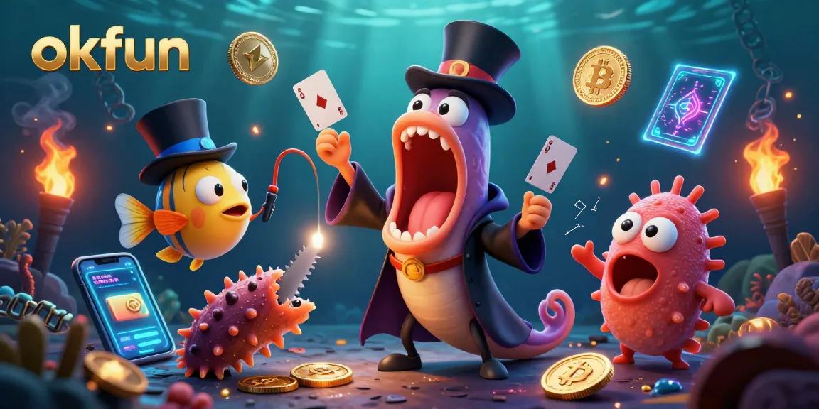 Experience thrilling gaming at okfun with a unique underwater magic casino scene featuring vibrant creatures.